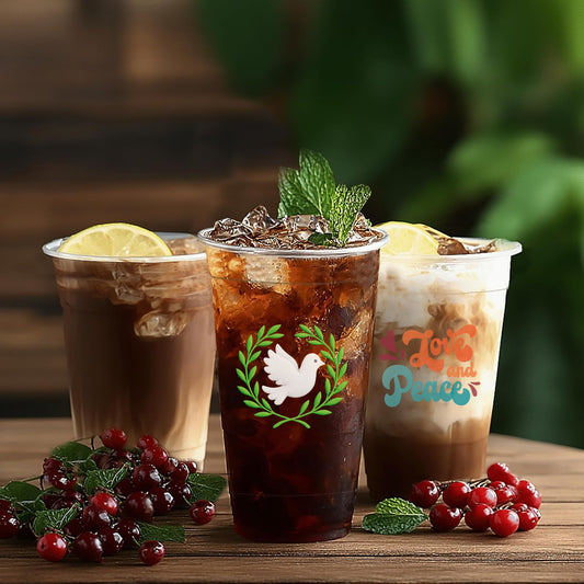 16 Oz Custom Plastic Cups, Cold Cups, Personalized Clear Cups