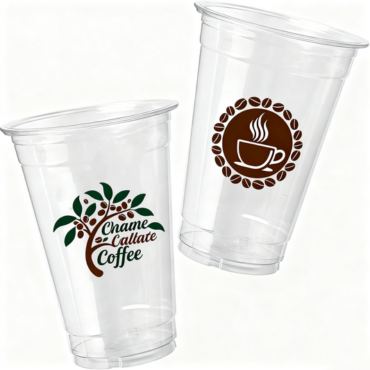 12 Oz Custom Plastic Cups, Cold Cups, Personalized Clear Cups